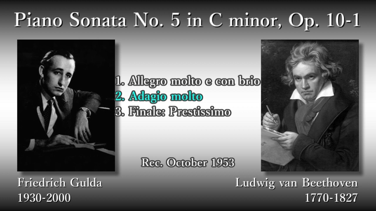 Beethoven: Piano Sonata No. 5, Gulda (1953) ベートーヴェン ピアノソナタ第5番 グルダ