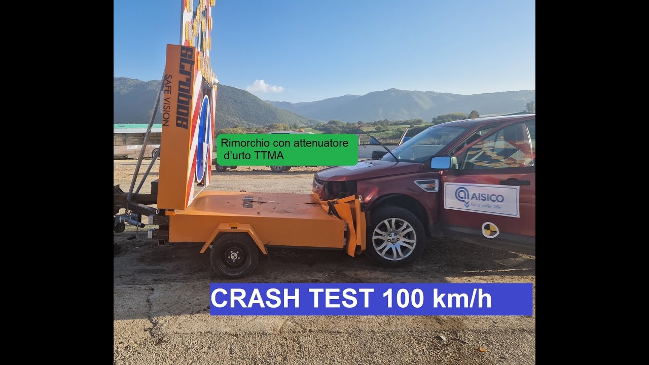 Rimorchio con attenuatore d&rsquo;urto TTMA (TMA) - 100 km/h Crash test Strobos SV-100