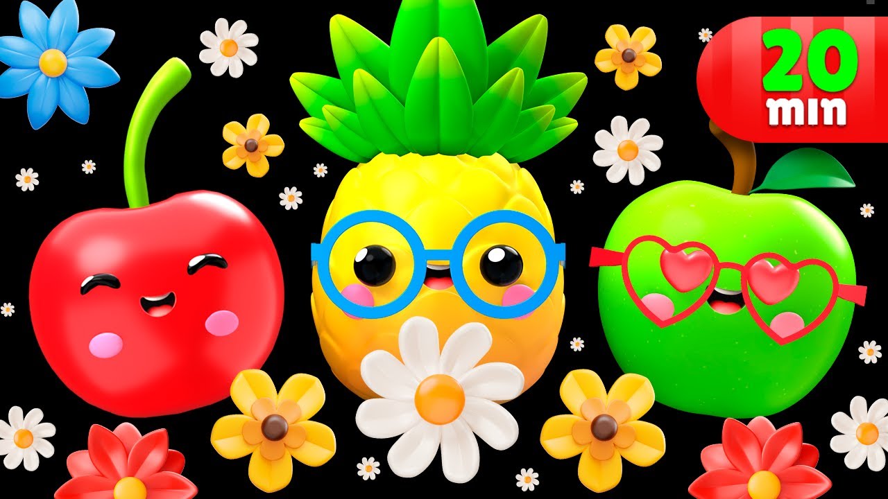 Baby Fruit Dancing - 20 MIN - WELCOME SPRING! 🌼🌼 Sensory Video 🌈💐🌹🌷