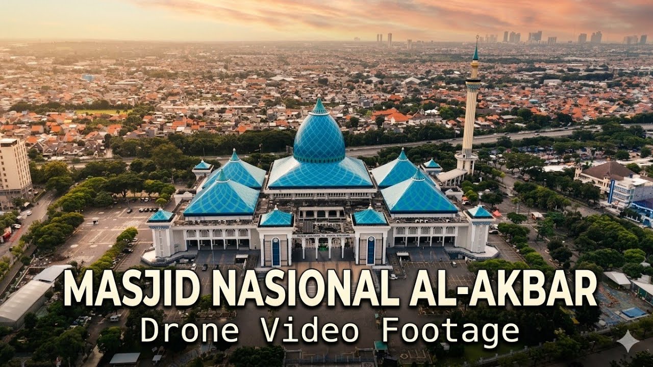 Keindahan Masjid Nasional Al-Akbar Surabaya Drone Video Footage