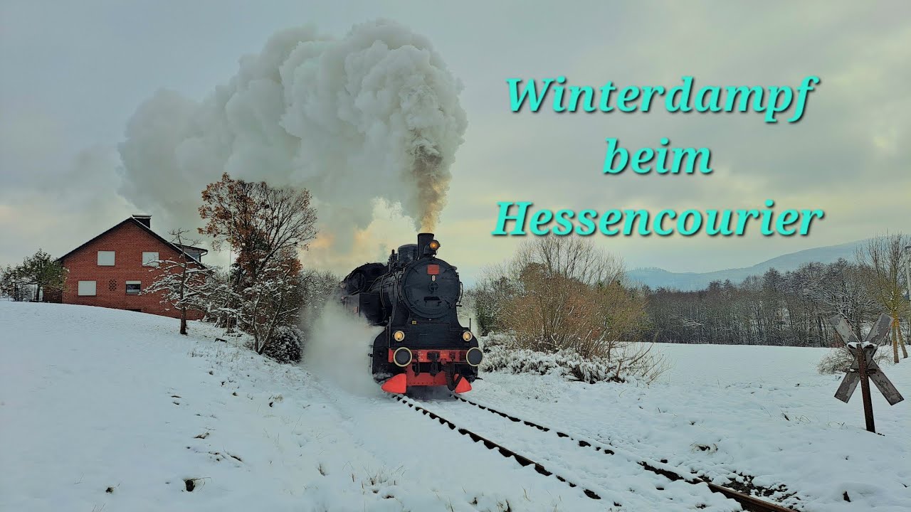 Dampflok HC 206 hat zu kämpfen - Winterdampf beim Hessencourier
