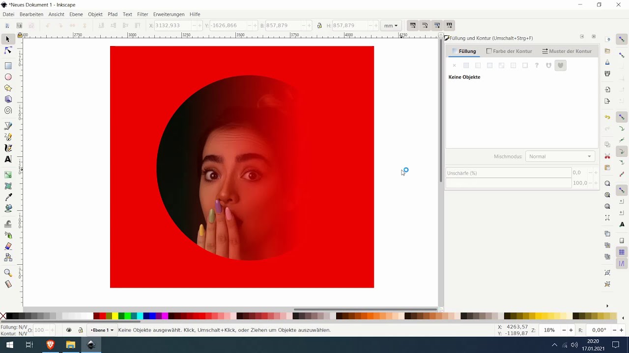 Ausschneiden vs. Maskieren in Inkscape (Clipping vs. Masking)
