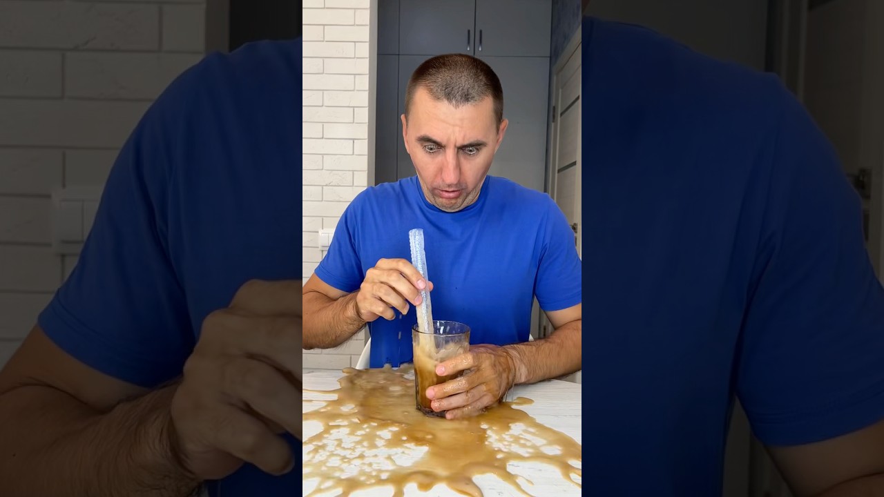 She showed him how to drink Coke Properly through a drinking straw