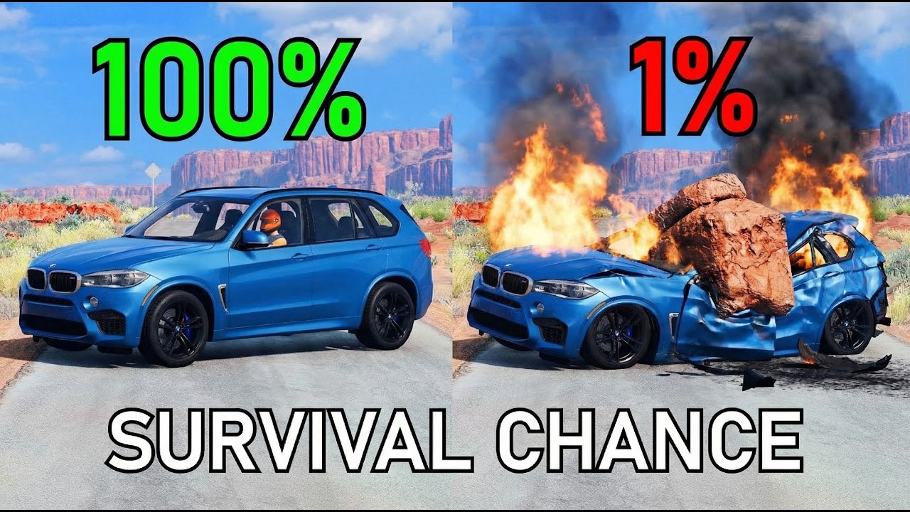 Realistic Survival Chance Crash Testing Ep.88 | BeamNG.drive