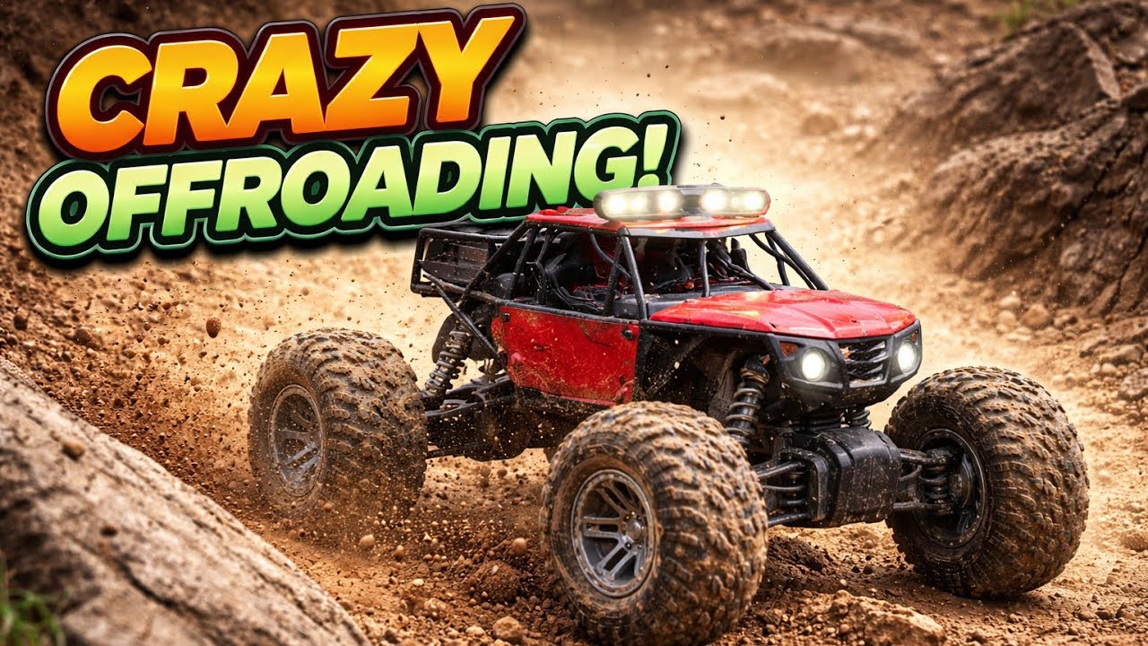 RC Rock Crawler Red Monster Truck #rockcrawler #monstertruck #toys #rccar #offroad #funny #fun