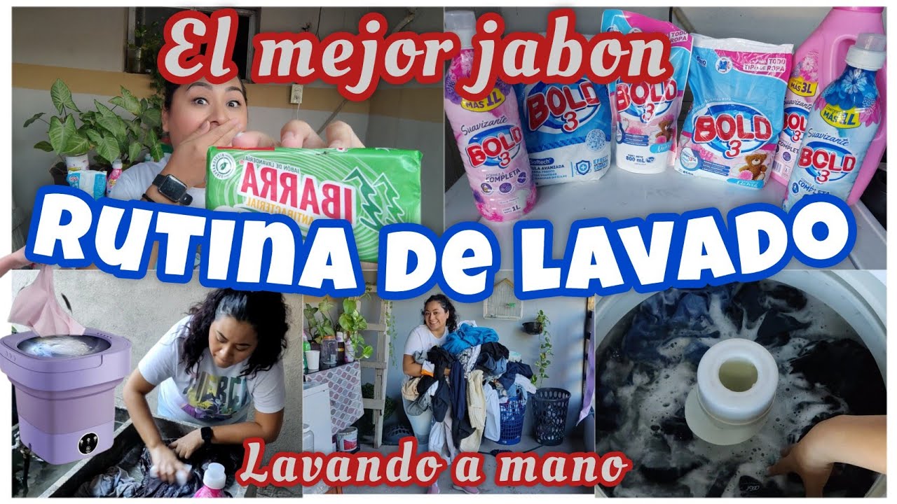 RUTINA DE LAVADO🫧ESTE JABON ECONÓMICO ES BUENISIMO🧼LAVADORA PORTÁTIL
