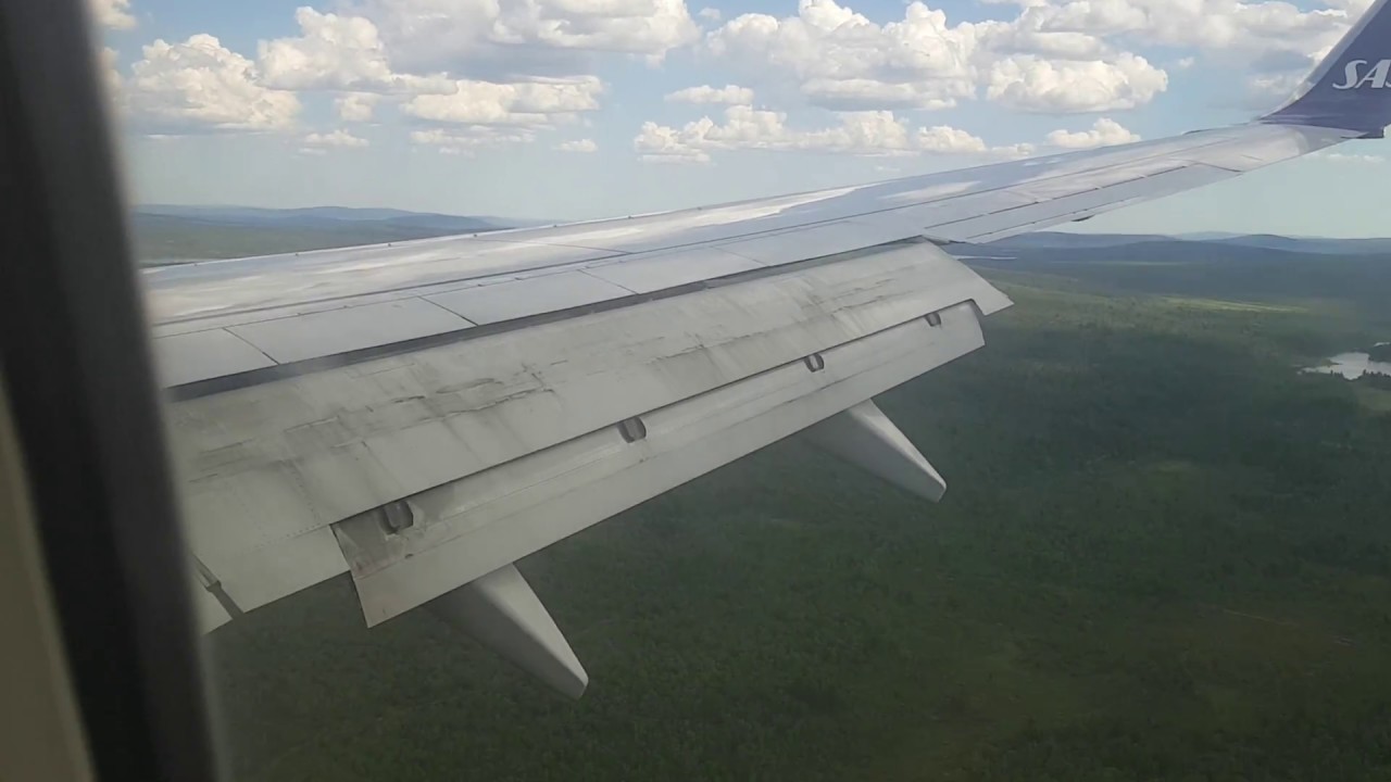 Kiruna airport landing runway 03 on summer - Sweden -