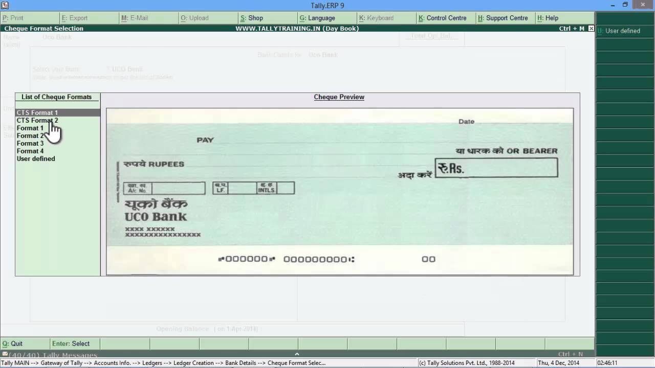 Module 10 of 54 | CTS Cheque System Printing in Tally ERP 9