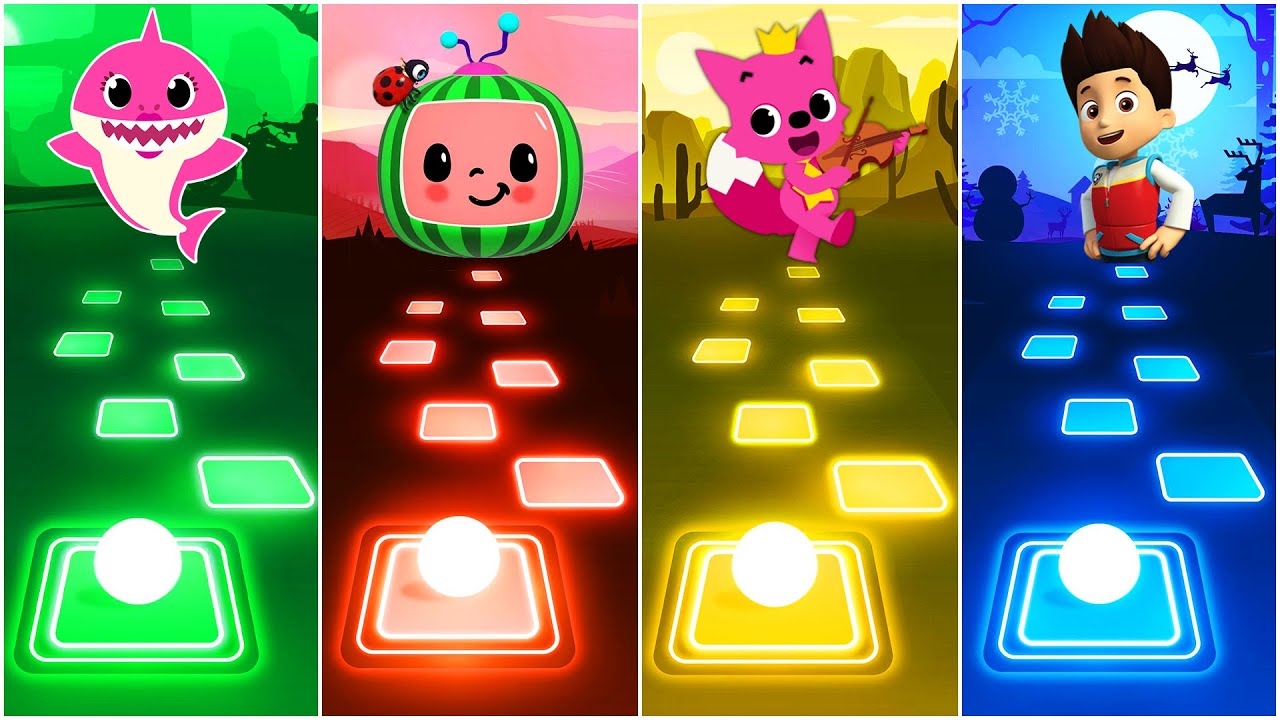 Baby Shark - Paw Patrol - Pinkfong - Cocomelon - Tiles Hop EDM Rush
