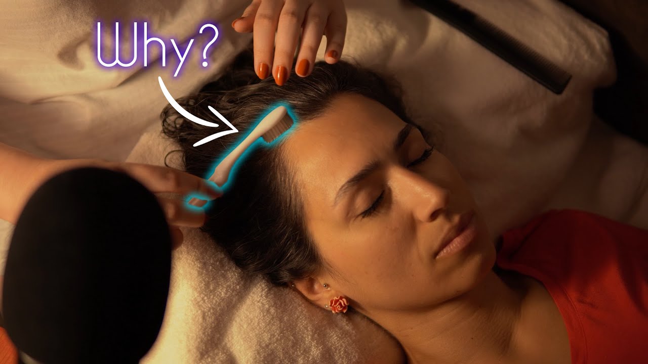 ASMR Wonderful Hair Play with a Toothbrush
