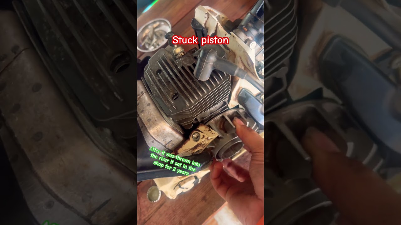 Stuck (or seized up)￼ piston on stihl chainsaw