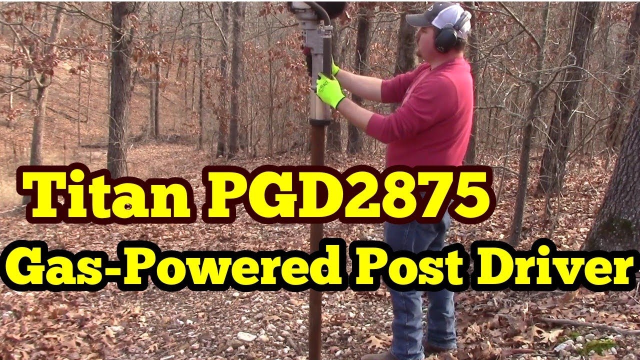 Driving In Steel Post with Titan 2875 Gas Powered Post Driver!