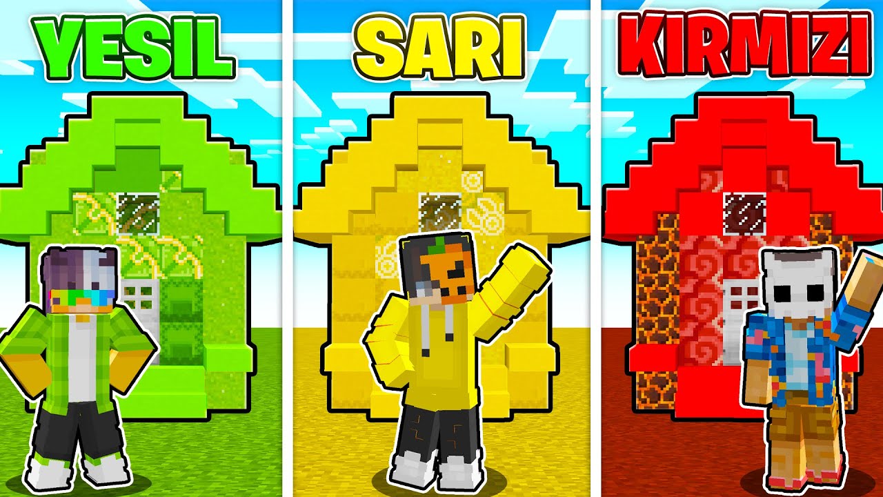Minecraft TEK RENK YAPI KAPIŞMASI!🎨