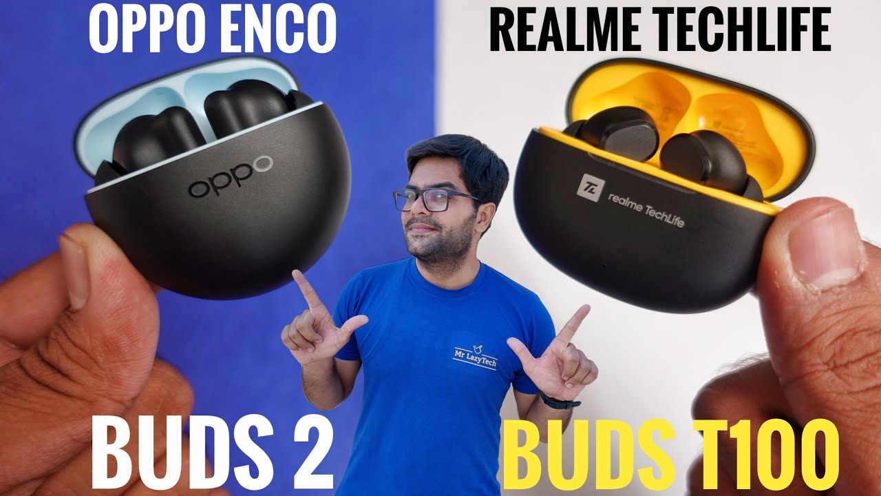 OPPO Enco Buds 2 против беспроводных наушников realme Techlife Buds T100 ⚡⚡ Подробное сравнение ⚡⚡