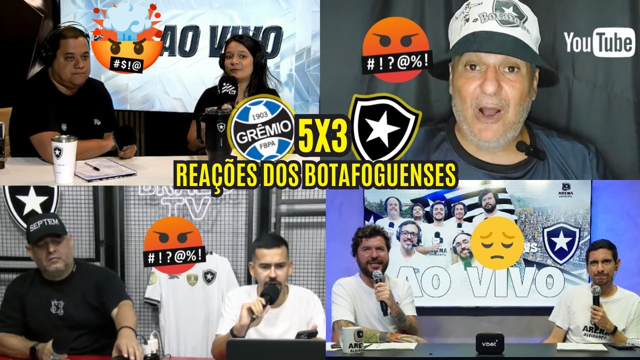 REAÇÕES DOS BOTAFOGUENSES REVOLTADOS COM GOLEADA DE 5 A 3 PRO GRÊMIO - BRASILEIRÃO 2026