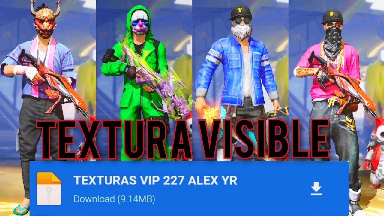 COMO USAR EL MEJOR MEGA PACK DE TEXTURA EN FREE FIRE SIN BANEO NUEVA VERSIÓN 2021 TEXTURA VISIBLE