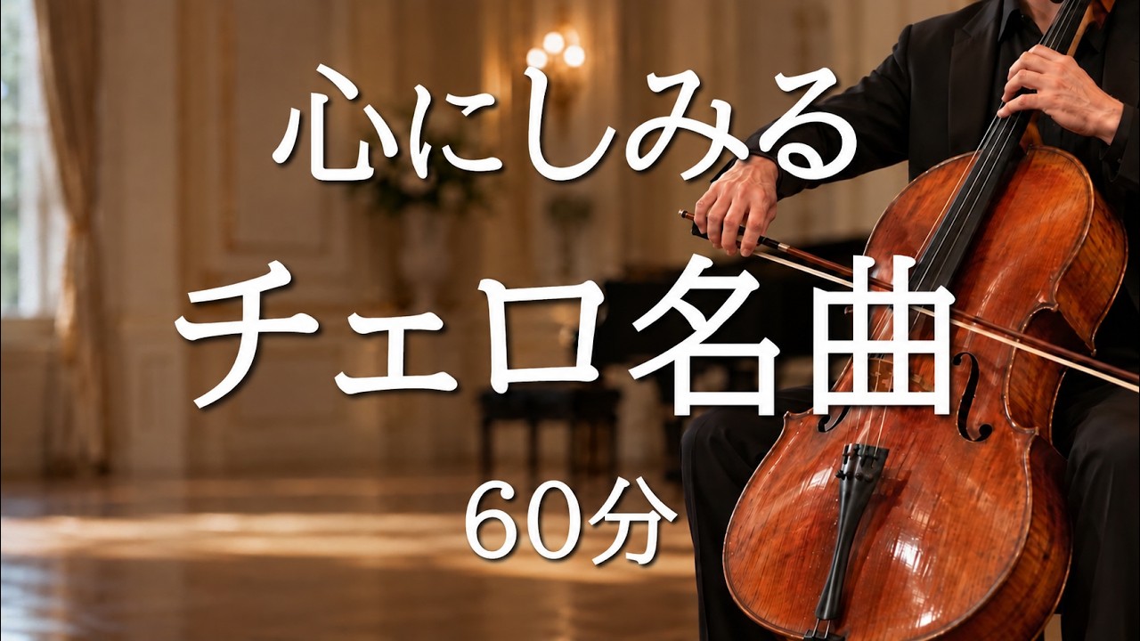 【心に沁みるチェロ名曲60分】深くやさしい音色のクラシック｜白鳥・バッハほか｜読書・くつろぎ・リラックスBGM