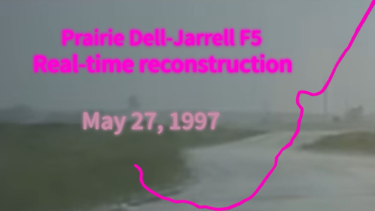 Prairie Dell/Jarrell, TX F5 tornado, Tuesday, May 27, 1997: Real-time reconstruction (