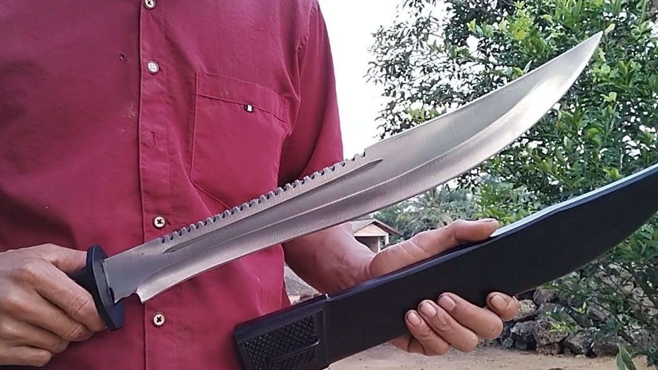 pandai besi_dari baja spring bayonet besar panjang bilah 40cm/super cool big bayonet making