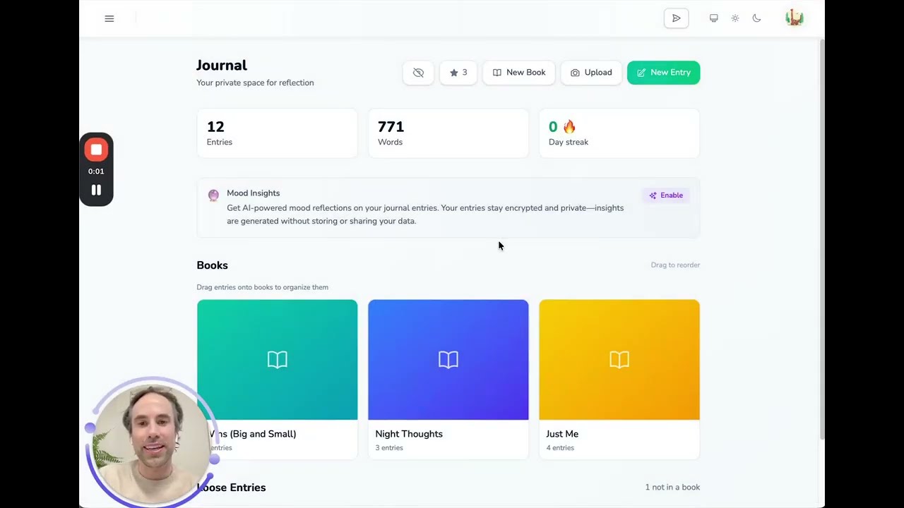 MOSSLET Journal: Complete Feature Walkthrough (Private, Encrypted, AI-Powered)