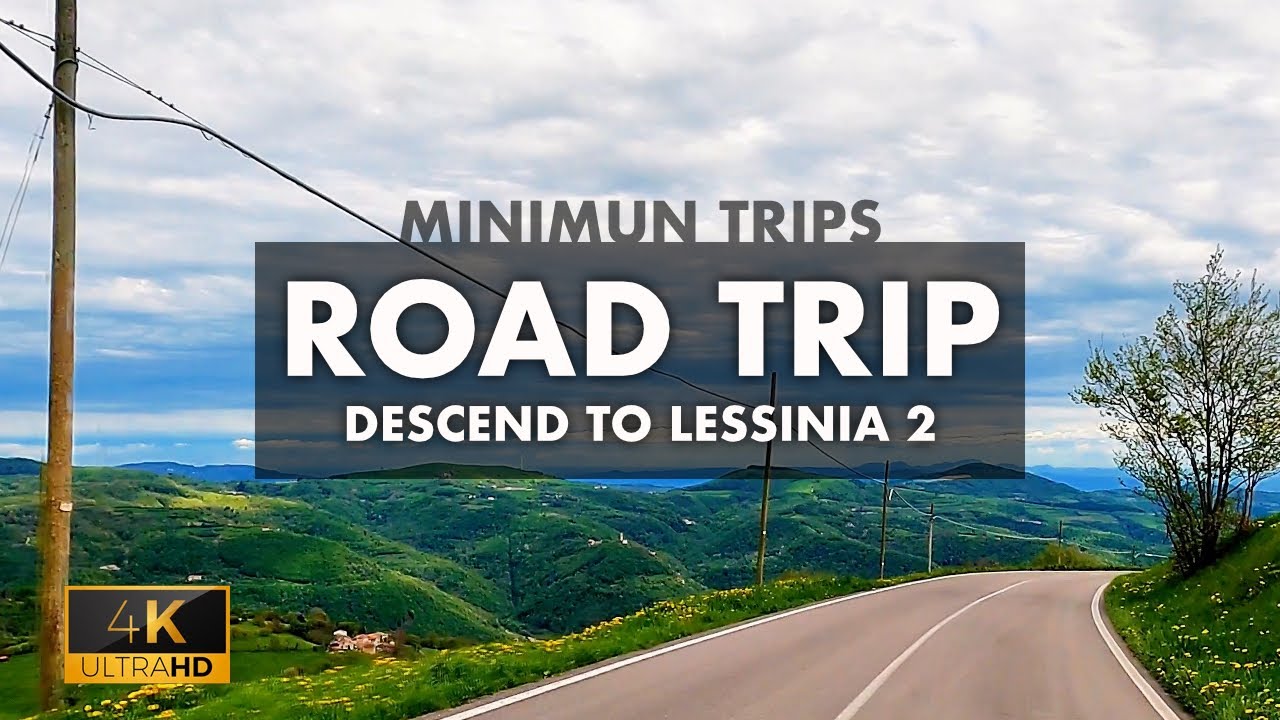 Coming down from LESSINIA - Verona's Hills landascape - Italy 4k