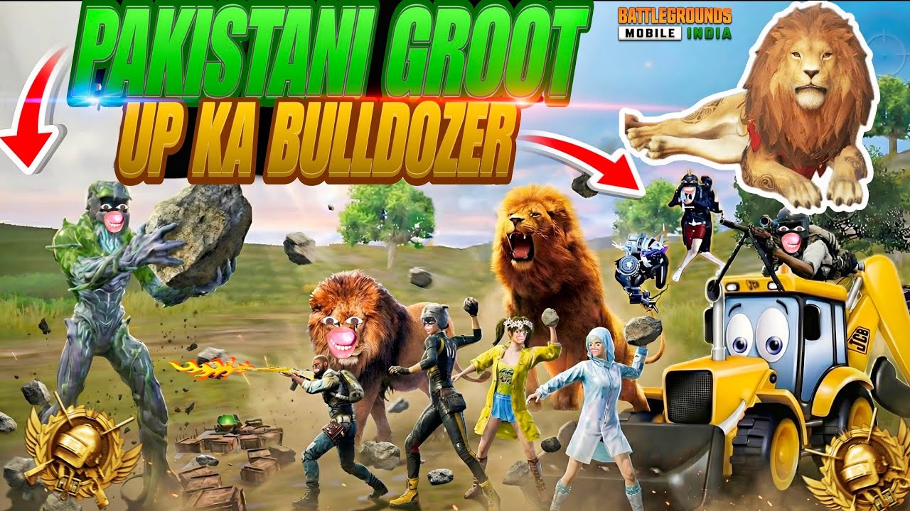 UP KA BULLDOZER ☠️ Vs PAKISTANI GROOT 🤡☘️ | Jungle Me Sherni | Funny Bgmi Video 