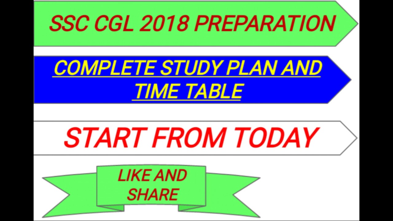 SSC CGL 2018 COMPLETE STRATEGY AND TIME TABLE