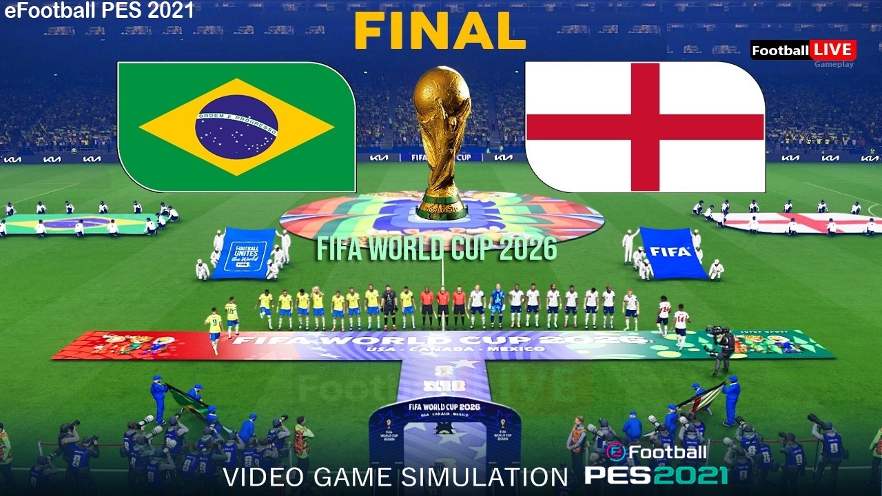 BRAZIL vs ENGLAND - Final FIFA World Cup 2026 | Full Match All Goals | Simulation PES