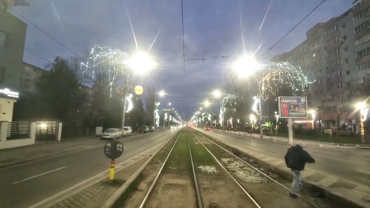 Bucuresti 2026-01-02 Tramvai 103DE LA SEBASTIAN LA ANTIAERIANA LUNA RASARE DIN NORI PRIN GEAM