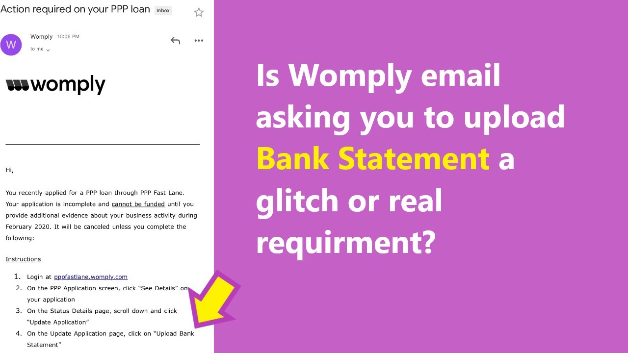 Womply asking for Bank Statement for your PPP loan? Why you need to upload it and why you got email?
