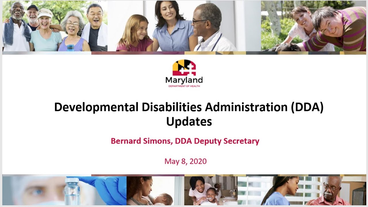 Maryland DDA- Deputy Secretary -Friday WEBCAST -May 8