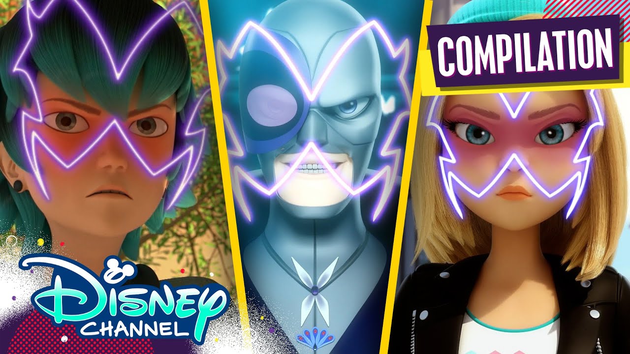 Miraculous Villains Transformations! | Miraculous Ladybug | @disneychannelanimation