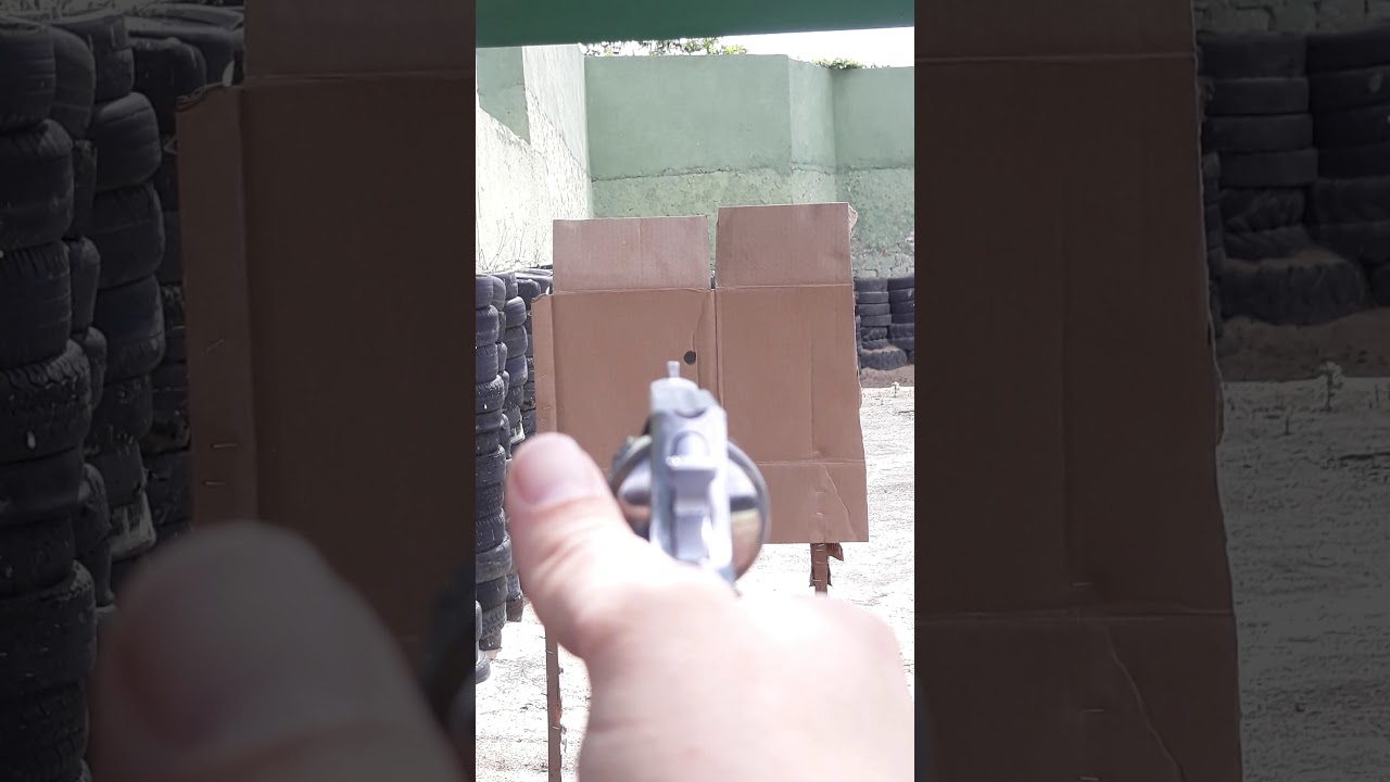 Maneira correta de fazer a linha de visada no entalhe de mira e massa de mira do rev&oacute;lver RT 82s .38