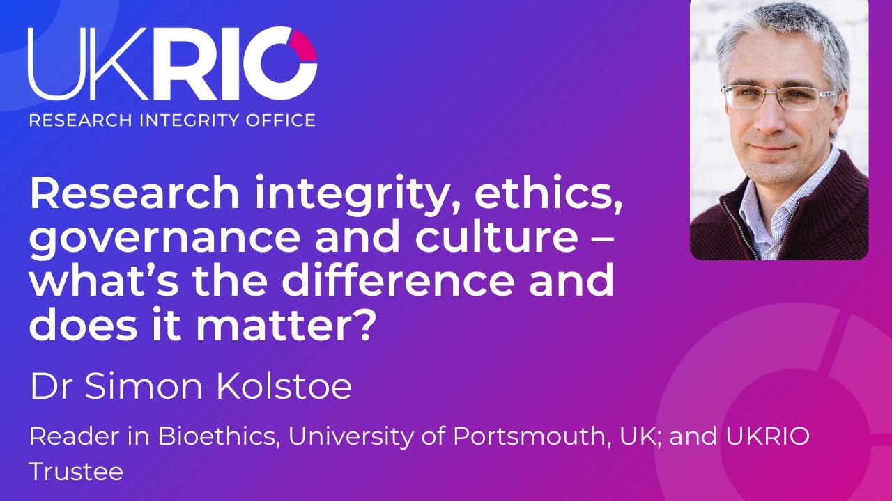 Research integrity, ethics, governance and culture &ndash; what&rsquo;s the difference and does it matter?