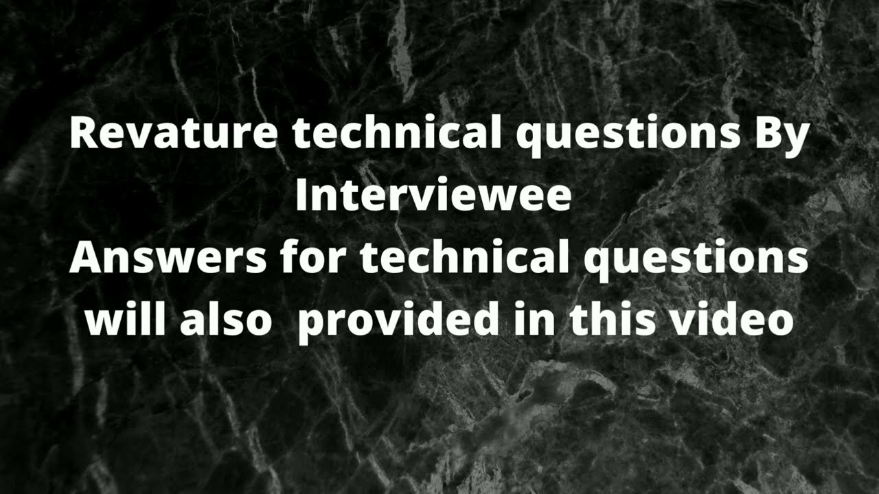 Revature Technical  Interview Questions