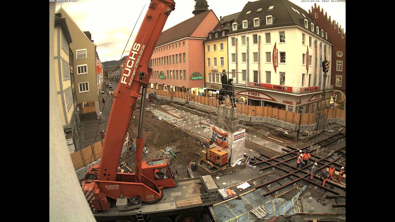 VAG Freiburg Bertoldsbrunnen Strassenbahngleisbau