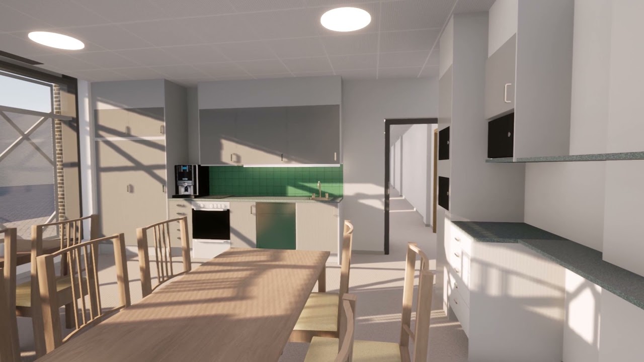 F&ouml;rhandsvisning fr&aring;n det kommande nya badhuset i Kiruna &ndash; Kontor och arbetsplatser