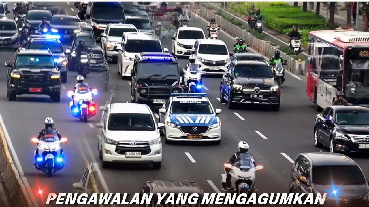 ADA RANGKAIAN RI 1 DAN MENHAN BARU‼️AKSI PENGAWALAN VIP DIJAKARTA😍🔥