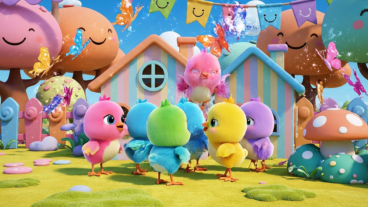 Five Little Chicks Cheep Cheep Cheep | Cute Farm Animal Song & Counting Rhyme