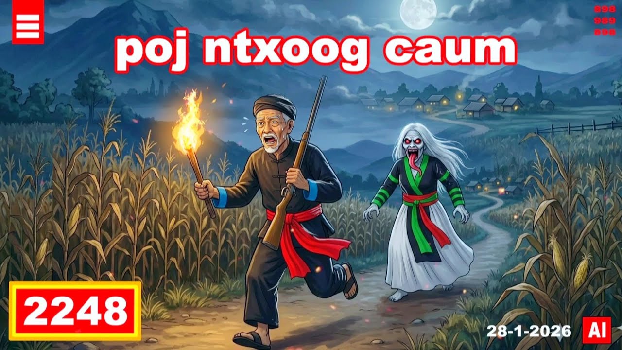 dab hais hmoob - 2248 - 28-1-2026 poj ntxoog caum, ผีตาม, The ghost is following.