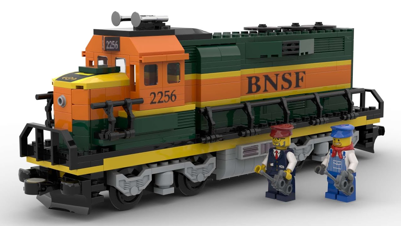 Lego 10133 Burlington Northern Santa Fe (BNSF) Locomotive Speed Build LDD by PLegoBB