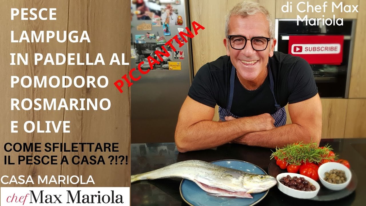 PESCE LAMPUGA IN PADELLA AL POMODORO ROSMARINO E OLIVE #ricetta #facile da #CasaMariola