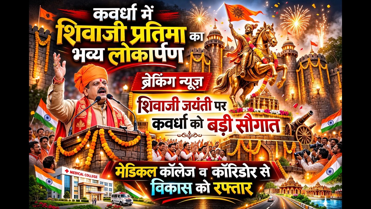 BREAKING: कवर्धा में शिवाजी महाराज की भव्य प्रतिमा का उद्घाटन