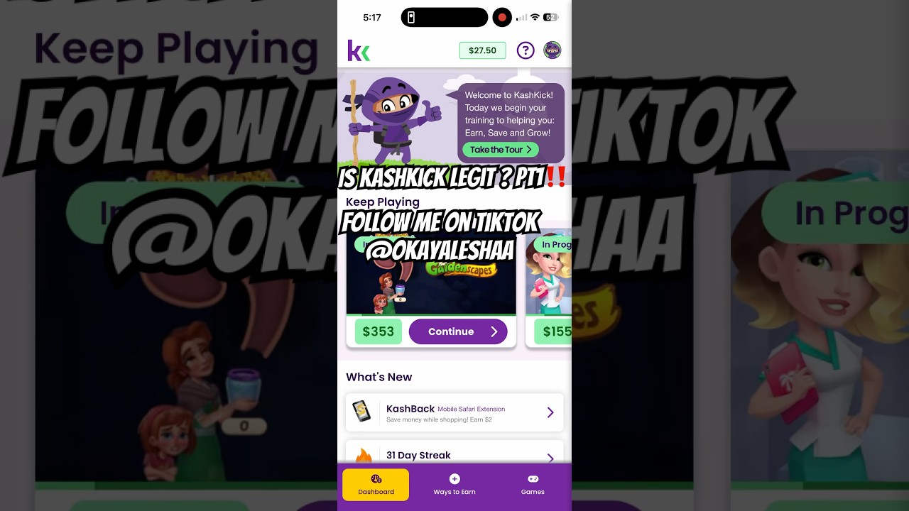 Is KashKick legit? Part 1! Next video we will be cashing out to see if they are legit !