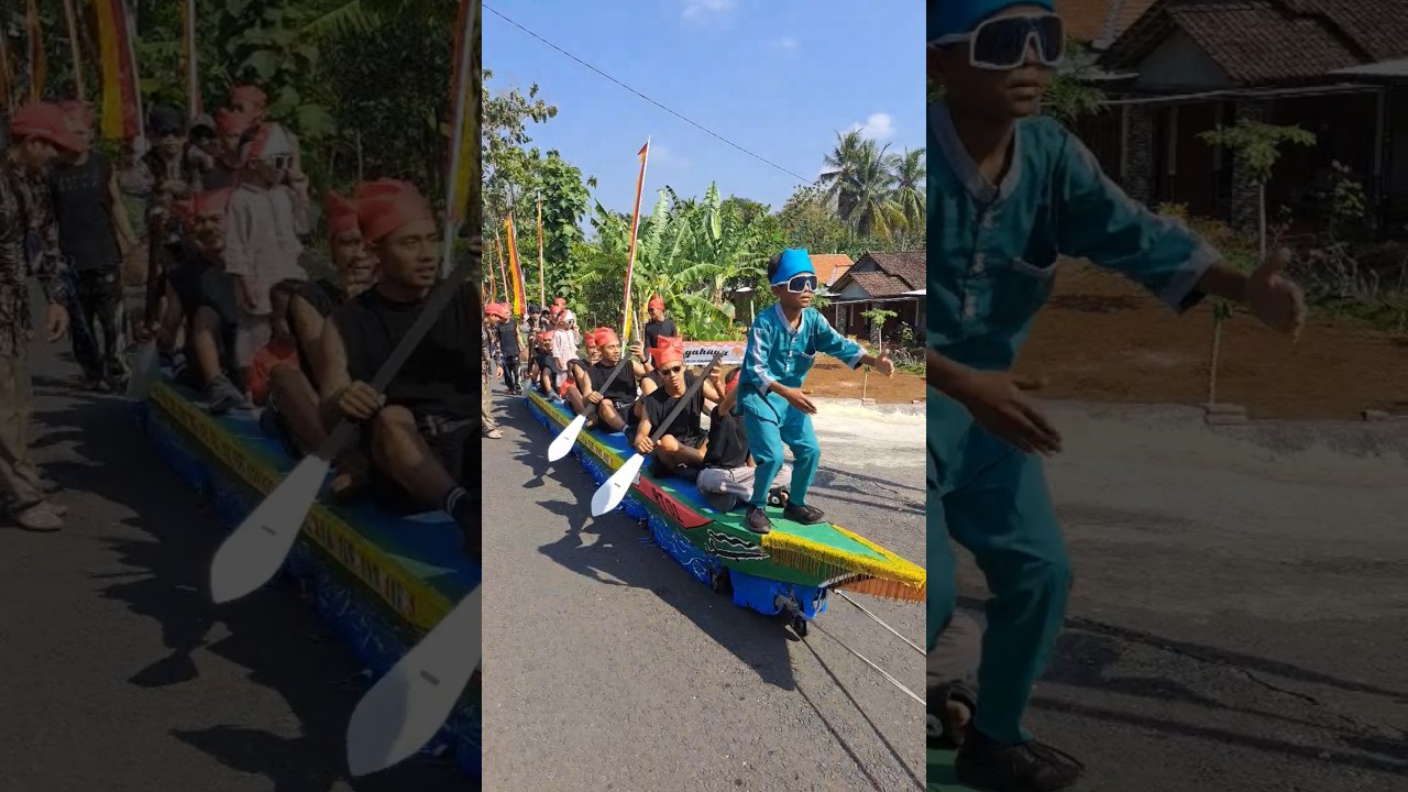Karnaval Tema Pacu Jalur Viral #kirab #kirabbudaya #pawai #karnaval #pacujalur #17agustus
