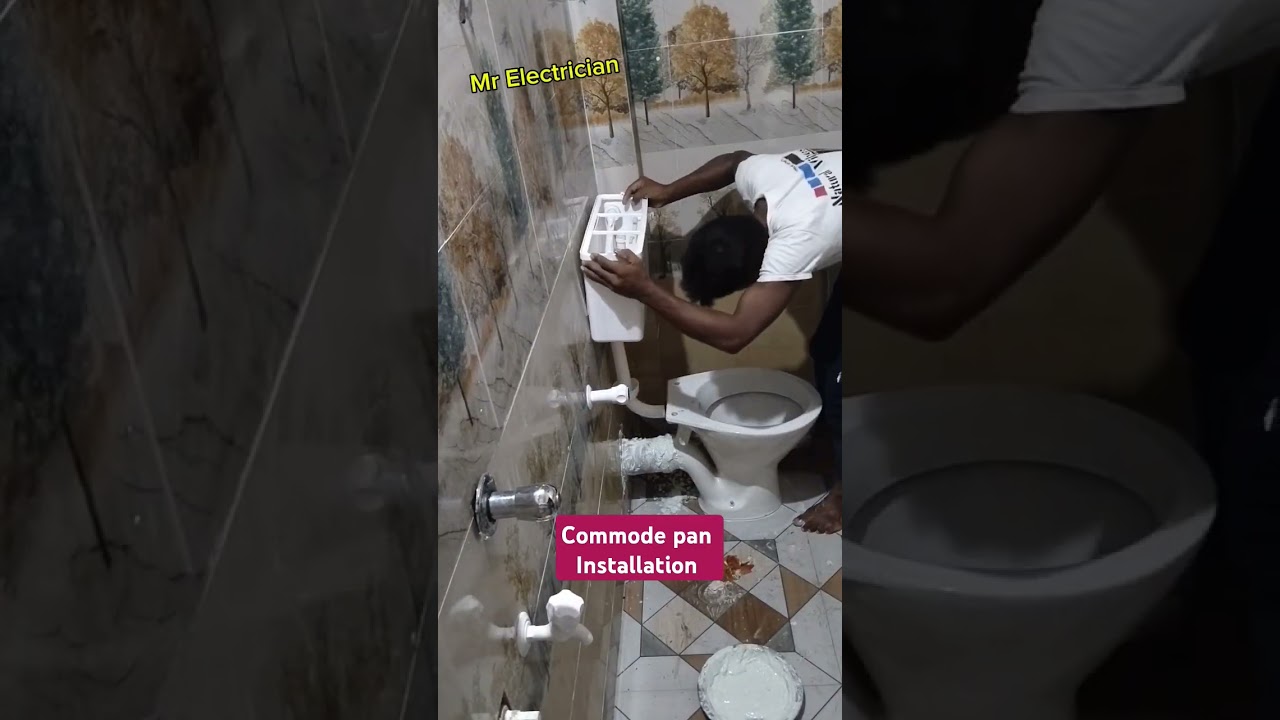 HOW TO INSTALL P-TRAP COMMODE AND FLUSH MEASUREMENT SYSTEM   #plumbing #viral #shortvideos #foryou