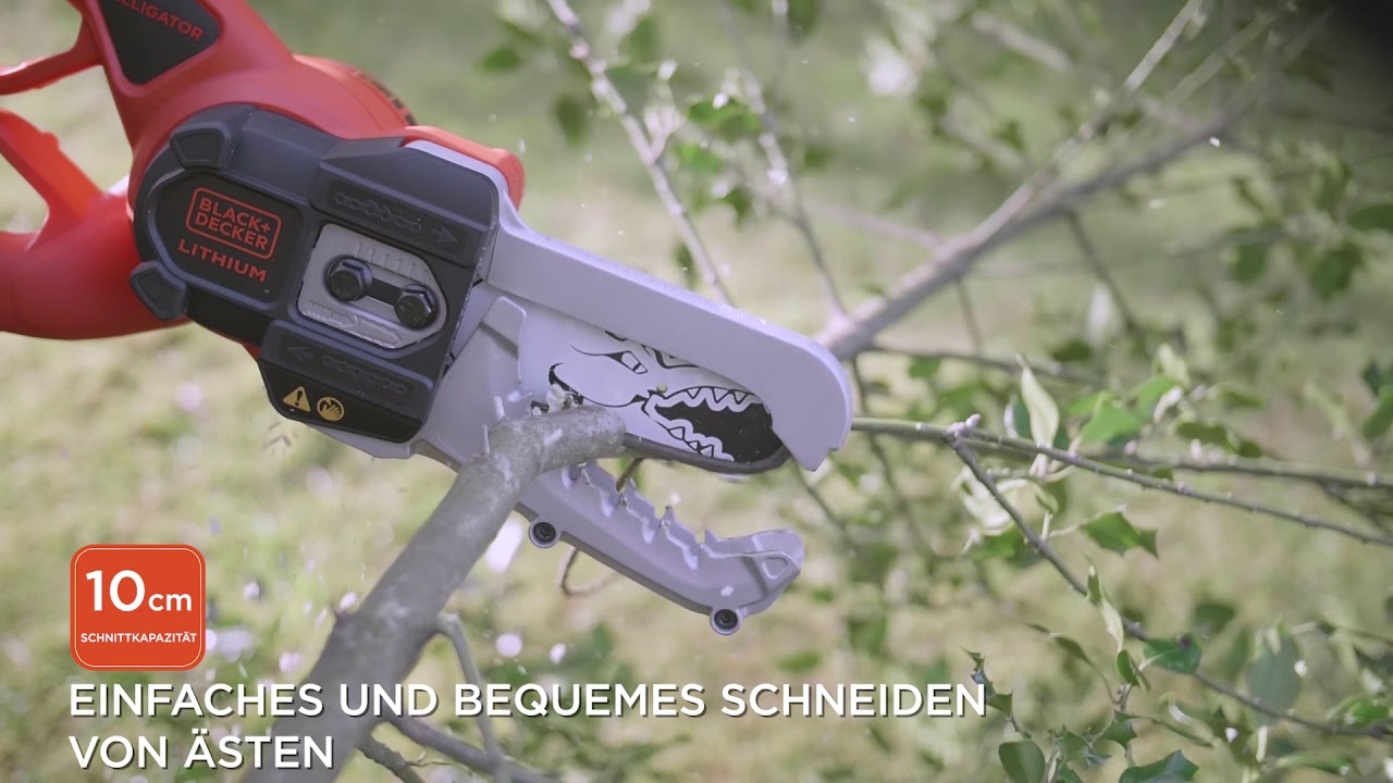 Die BLACK+DECKER 18V Akku-Astschere Alligator® (GKC1000L)