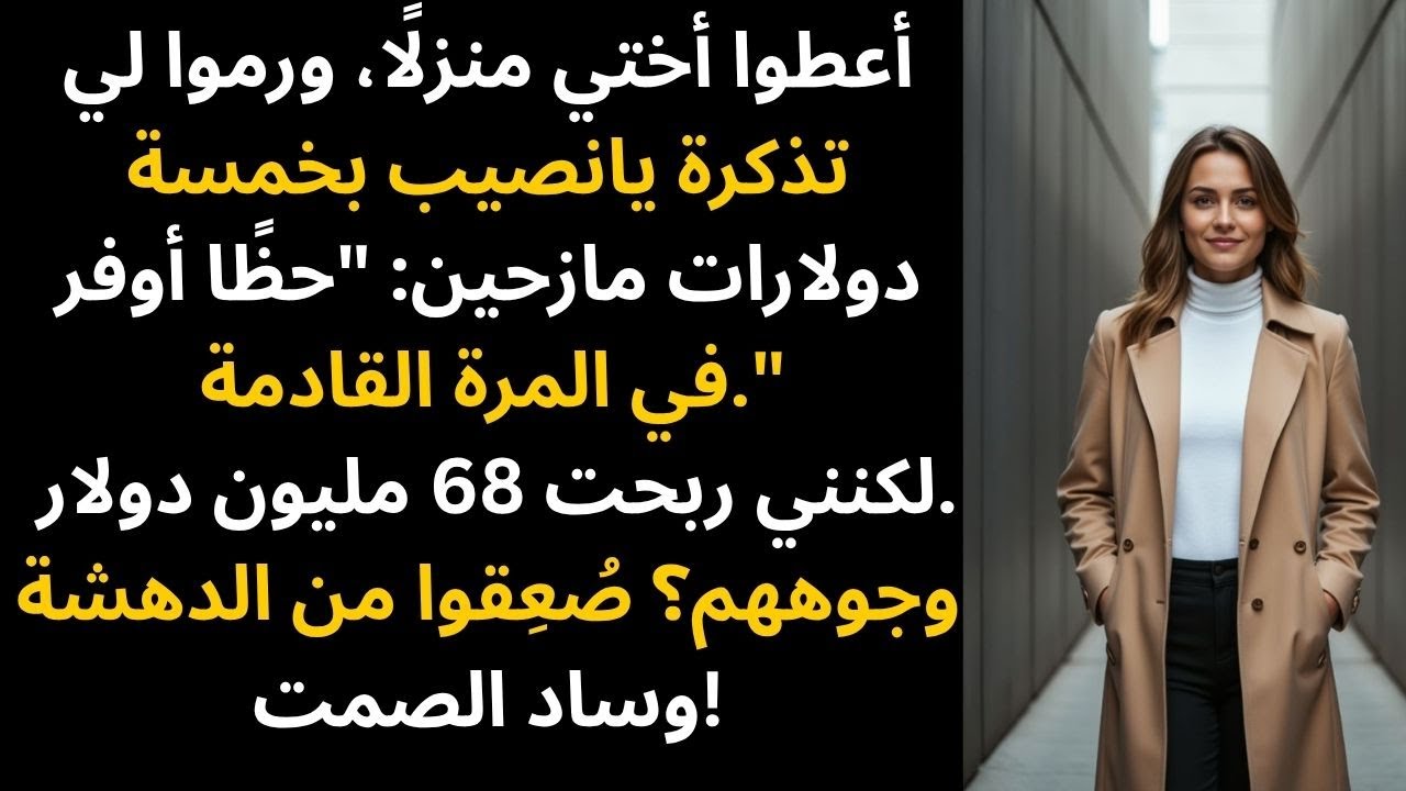 عائلتي منحت أختي منزلاً وأعطتني تذكرة يانصيب – ربحت 68 مليون دولار ولقّنتهم درساً.