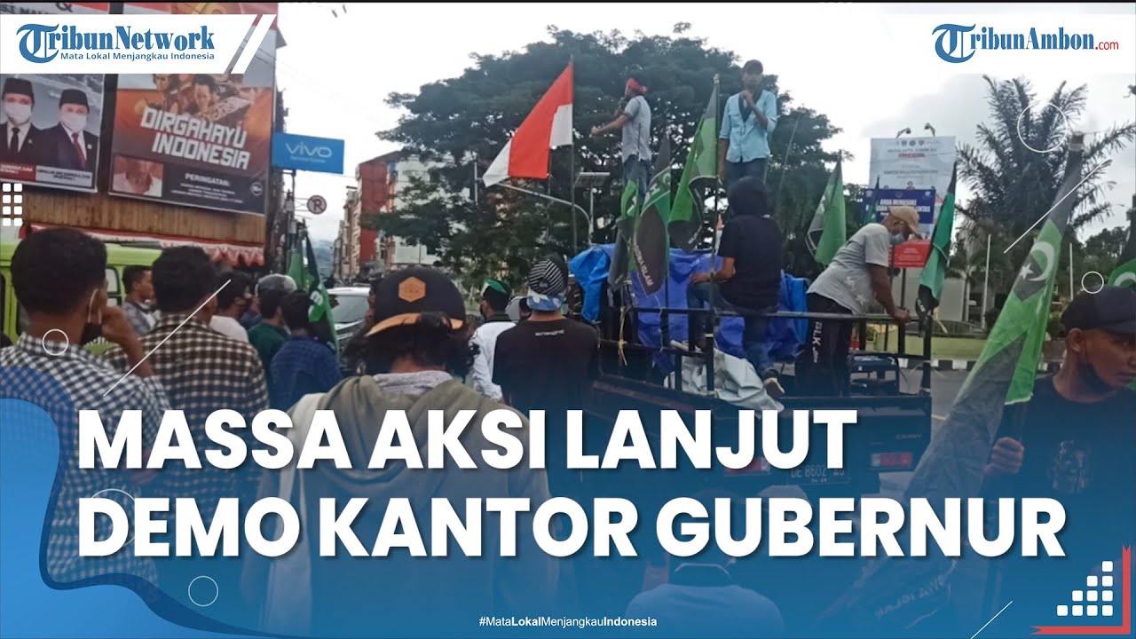 Massa Aksi Tuntut Pembebasan Risman Lanjut Demo di Depan Kantor Gubernur Maluku