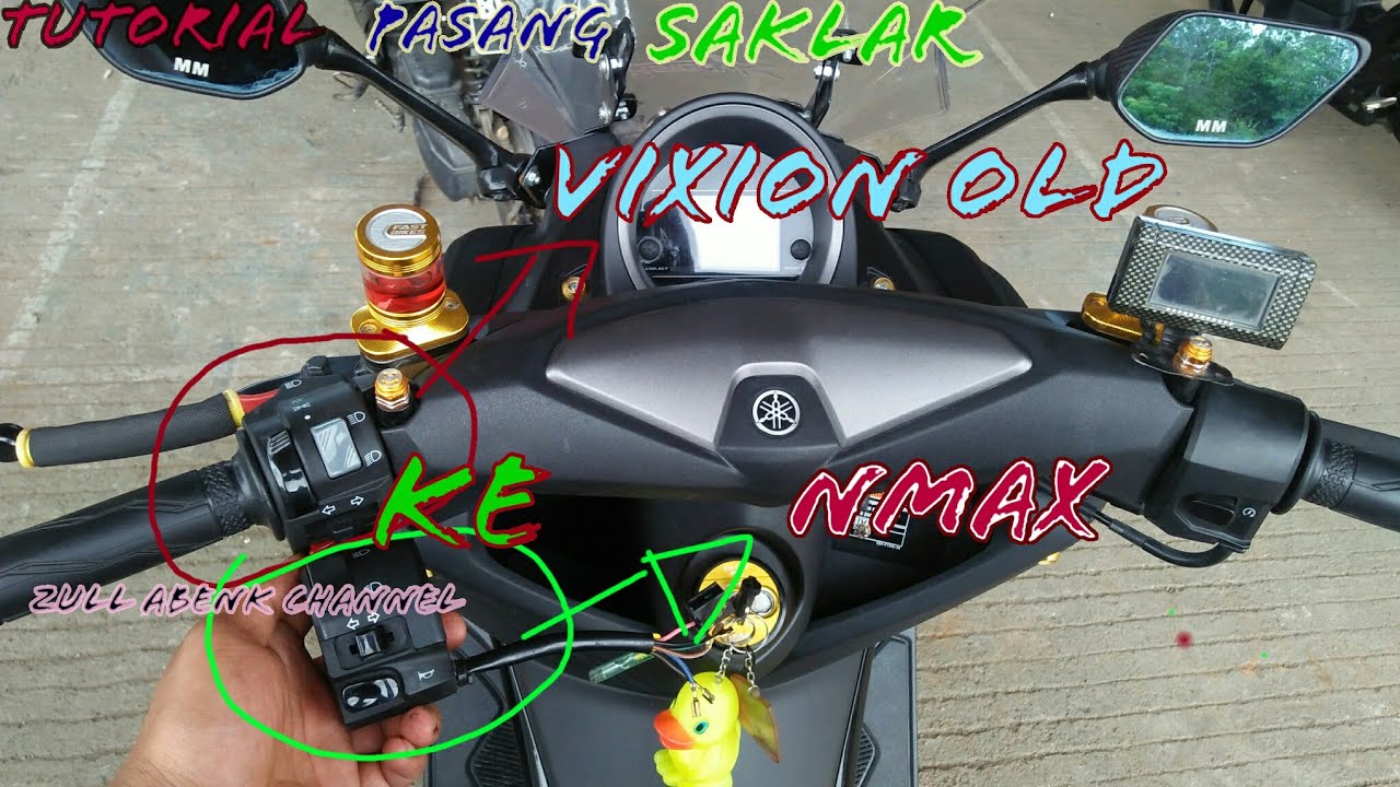 Ganti saklar nmax pkai saklar vixion old, supaya lampu nya bisa d mtikan.. @bg_z_ul